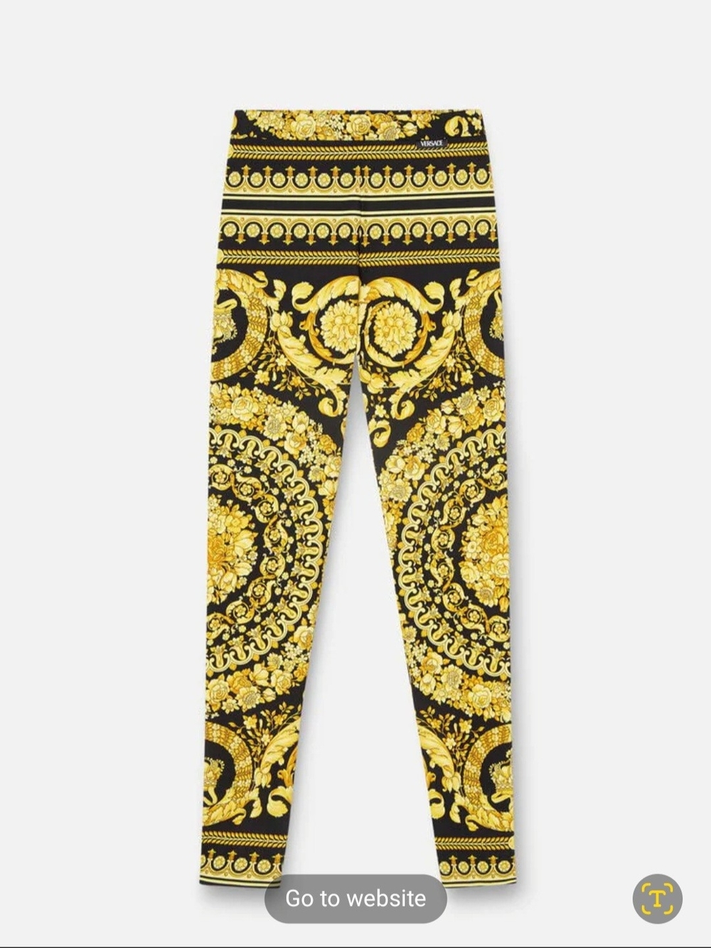 Versace Baroque Print Black & Gold Leggings